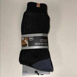 Brookstone Black Gray Cable Sweater Knit Soft Heather Sherpa Lounge Socks